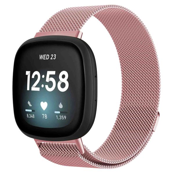 imoshion Bracelet magnétique milanais Fitbit Versa 3 - Taille S - Rose