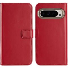 Selencia Étui portefeuille en cuir véritable Google Pixel 9 / 9 Pro - Rouge