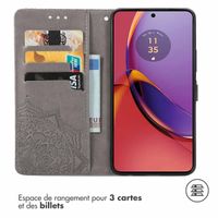 imoshion Etui de téléphone portefeuille Mandala Motorola Moto G84 - Gris