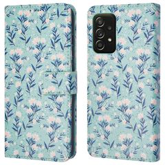 imoshion Étui de télephone portefeuille Design Samsung Galaxy A52(s) (5G/4G) - Blue Flowers