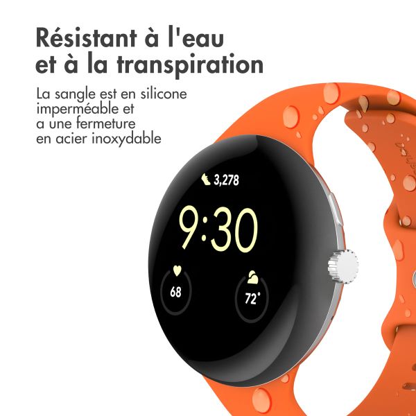 imoshion Bracelet en silicone Google Pixel Watch 3 - 45 mm - Taille S - Orange