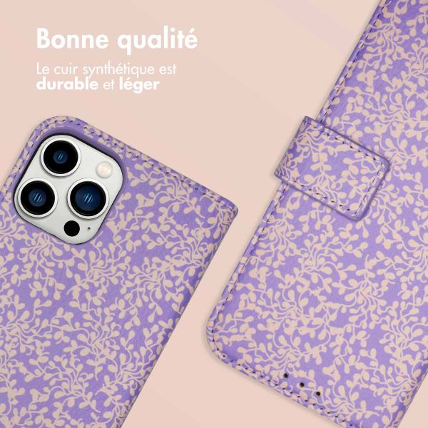 imoshion ﻿Étui de téléphone portefeuille Design iPhone 12 (Pro) - Purple White Flowers