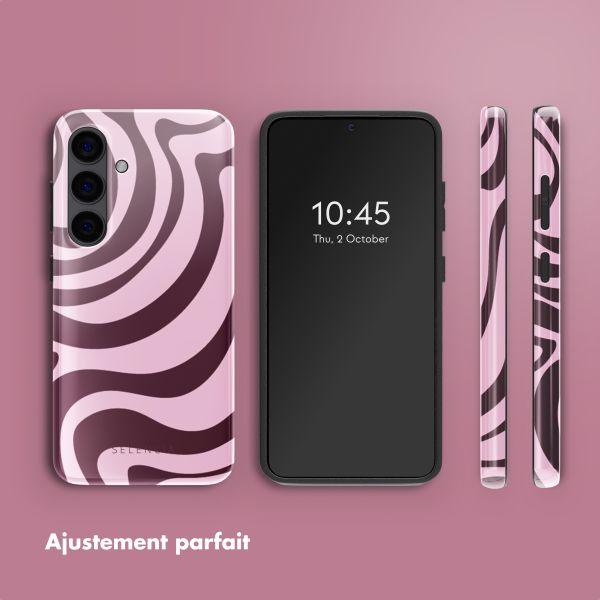 Selencia Coque arrière Vivid Tough Samsung Galaxy S24 - Wavy Swirl Pink Plum