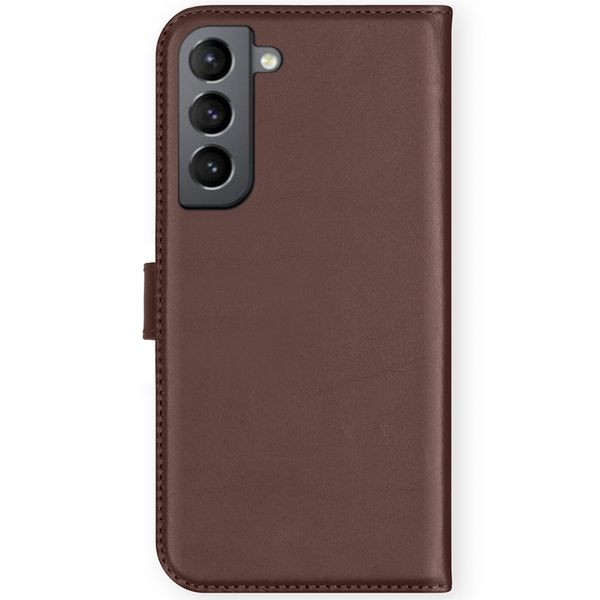 Selencia Étui portefeuille en cuir véritable Samsung Galaxy S21 FE - Marron
