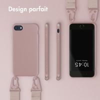 Selencia Coque silicone avec cordon amovible Apple iPhone SE (2022 / 2020) / 8 / 7 - Sand Pink