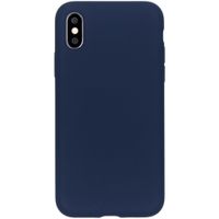 Accezz Coque Liquid Silicone Apple iPhone X / Xs - Bleu foncé