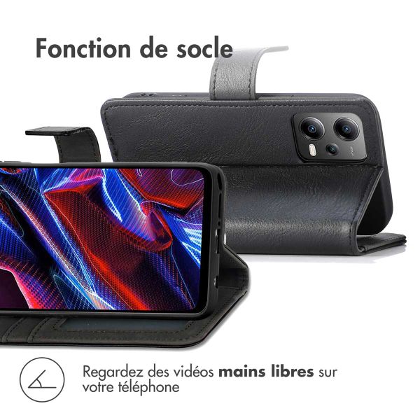 imoshion Étui de téléphone portefeuille Luxe Xiaomi Poco X5 5G - Noir