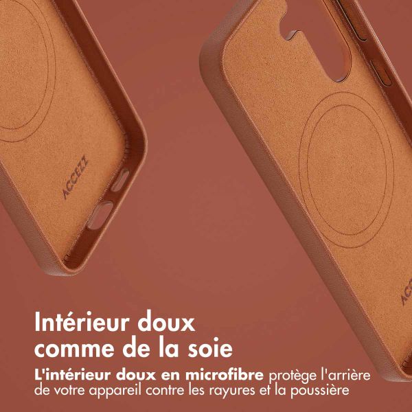 Accezz Coque arrière en cuir avec Magsafe Samsung Galaxy S25 Plus - Sienna Brown