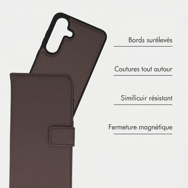 imoshion Étui portefeuille luxe 2-en-1 amovible Samsung Galaxy S24 FE - Marron