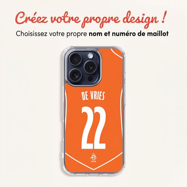 Crée ta propre coque arrière transparente Nederlands Elftal Apple iPhone 14 Pro - Équipe nationale néerlandaise '04