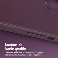Accezz Coque arrière en cuir avec MagSafe Apple iPhone 14 - Heath Purple