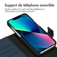 Accezz Étui de téléphone portefeuille en cuir de qualité supérieure 2 en 1 Apple iPhone 13 Mini - Bleu foncé