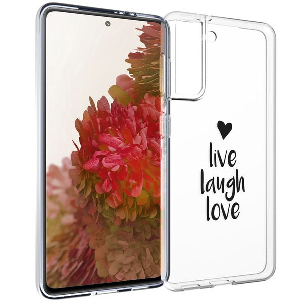 imoshion Coque Design Samsung Galaxy S21 - Live Laugh Love - Noir