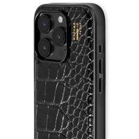 iDeal of Sweden Coque Vegan Leather iPhone 15 Pro - Black Croco