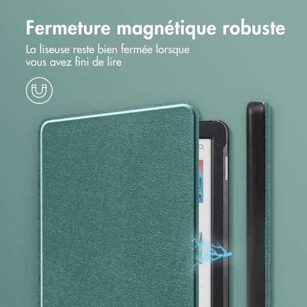 imoshion Étui de liseuse portefeuille Slim Hard Kobo Clara Colour / BW - Vert foncé