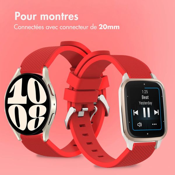 imoshion Bracelet en silicone souple - Connexion universelle 20 mm - Rouge