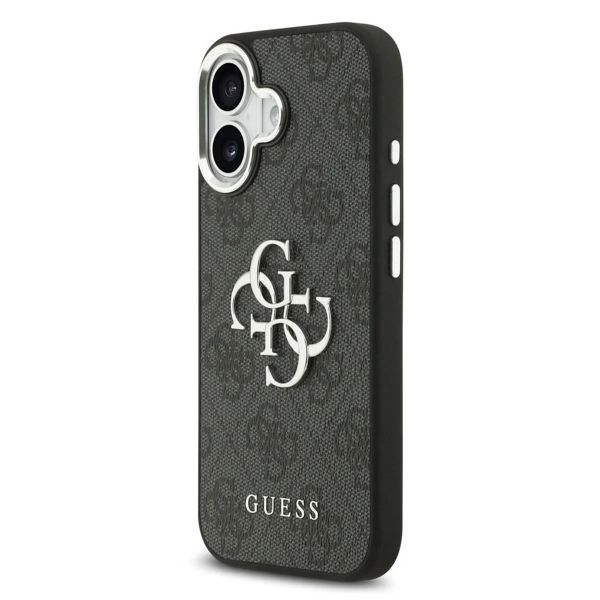 Guess Coque 4G Metal Logo Backcover Apple iPhone 17 - Silver Edge - Black