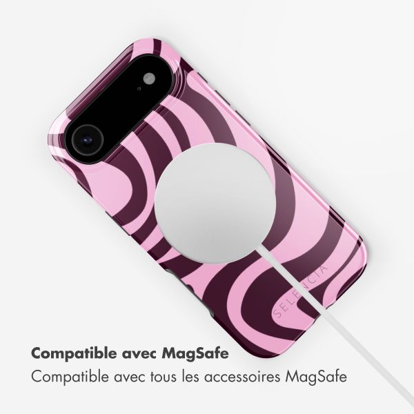 Selencia Coque arrière Vivid avec MagSafe Apple iPhone Air - Wavy Swirl Pink Plum