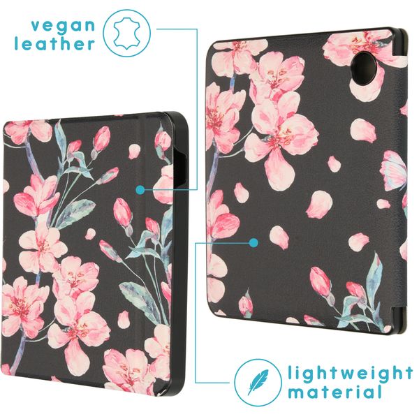imoshion Design Slim Hard Sleepcover avec support Tolino Vision 5 - Blossom Watercolor Black