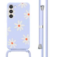 imoshion Coque design en silicone avec cordon Samsung Galaxy S23 Plus - Lila Flower Distance