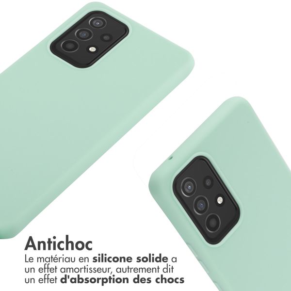 imoshion ﻿Coque en silicone avec cordon Samsung Galaxy A53 - Menthe verte