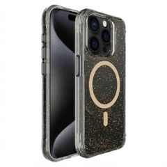 imoshion Coque arrière transparente Pailletée avec MagSafe Apple iPhone 15 Pro Max - Doré