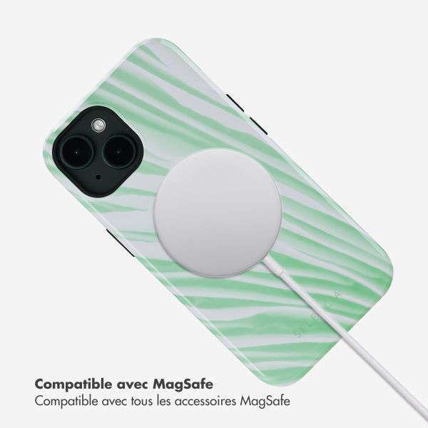 Selencia Coque arrière Vivid Tough avec MagSafe iPhone 14 - Nature Grayed Jade