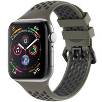 imoshion ﻿Boucle de bracelet de sport en silicone Apple Watch Series 1-9 / SE - 38/40/41 mm / Series 10 - 42 mm - Vert / Noir