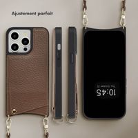 Selencia Coque de télephone Nova avec cordon et porte-cartes Apple iPhone 14 Pro - Mocha Brown