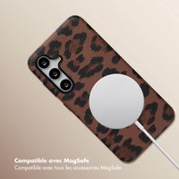 Selencia Coque Sabi imprimé panthère avec MagSafe Samsung Galaxy S24 - Mocha Brown