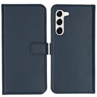 Selencia Étui portefeuille en cuir véritable Samsung Galaxy S23 - Bleu