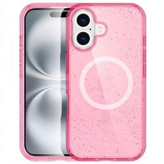 imoshion Coque Pailletée avec MagSafe Apple iPhone 16 - Paillettes Rose