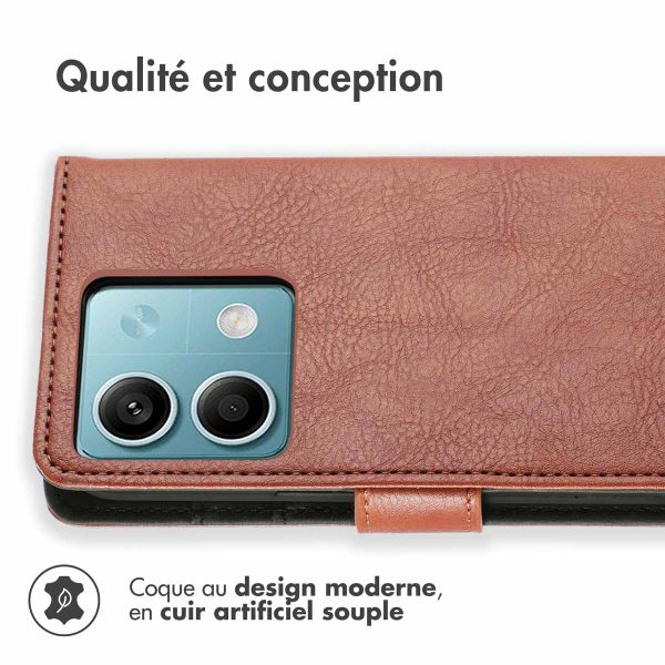 imoshion Étui de téléphone portefeuille Luxe Xiaomi Redmi Note 13 (5G) - Brun