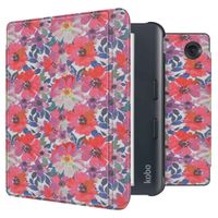 imoshion Design Slim Hard Sleepcover avec support Kobo Libra Colour - Flower Watercolor