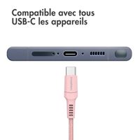 imoshion Braided USB-C vers câble USB-C - 2 mètre - Rose