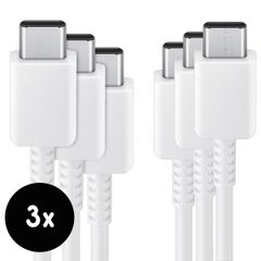 Samsung 3x Original câble USB-C vers USB-C emballage d'usine - 1 mètre - 25 Watt - Blanc