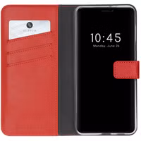 Selencia Étui portefeuille en cuir véritable iPhone 13 Mini - Rouge
