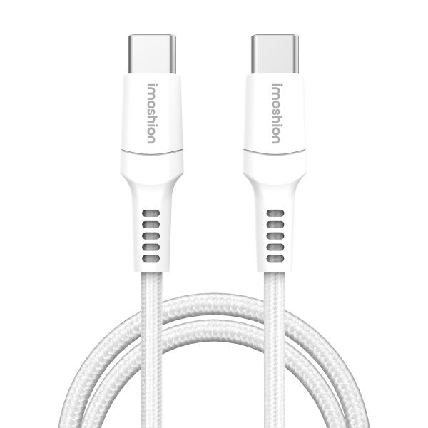 imoshion Braided USB-C vers câble USB-C - 2 mètre - Blanc