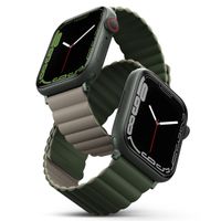 Uniq Bracelet Revix réversible Apple Watch Series 1 t/m 11 / SE / Ultra (44/45/46/49 mm) - Pine (Green/Taupe)