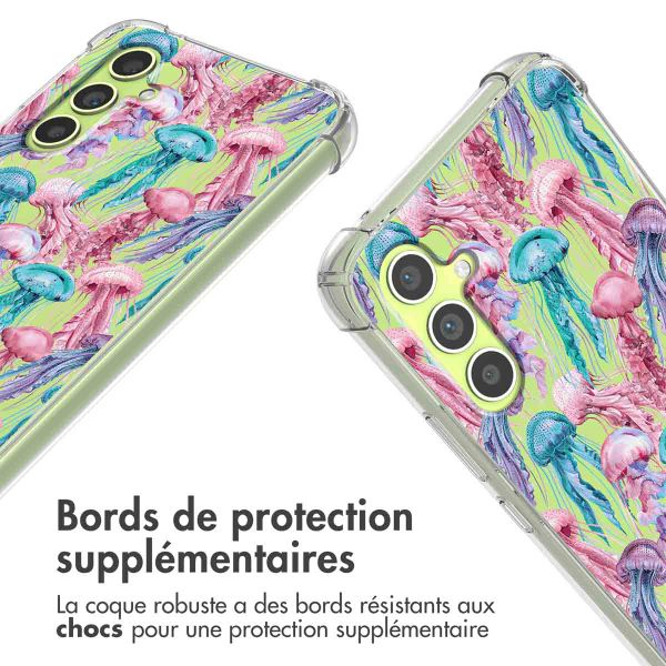 imoshion Coque Design avec cordon Samsung Galaxy A34 (5G) - Jellyfish Watercolor