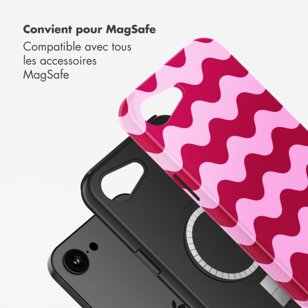 Selencia Coque arrière Vivid avec MagSafe Apple iPhone 16e - Wave Vibes Lipstick