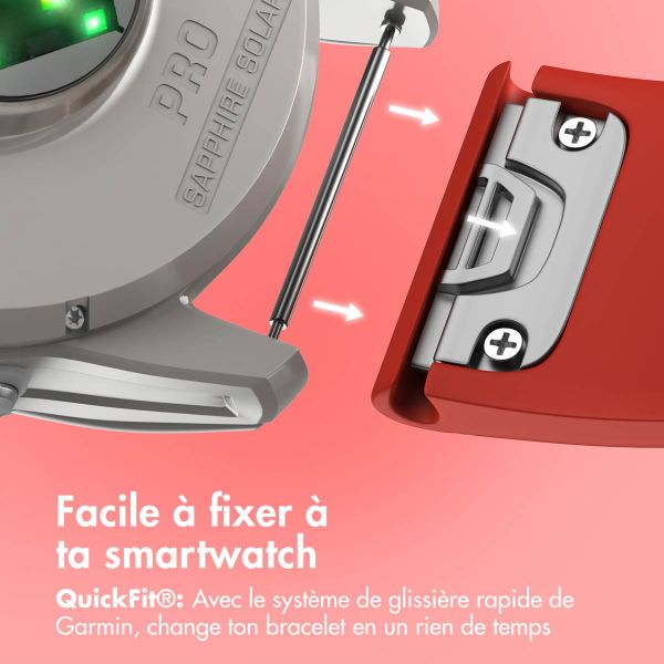 imoshion Bracelet QuickFit® en silicone  - Connexion Garmin 26 mm - Rouge