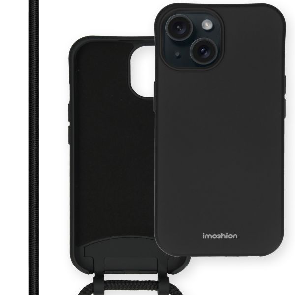 imoshion Coque de couleur avec cordon amovible iPhone 15 - Noir