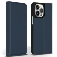 Accezz Étui de télephone Slim Folio en cuir de qualité supérieure Apple iPhone 14 Pro Max - Bleu foncé