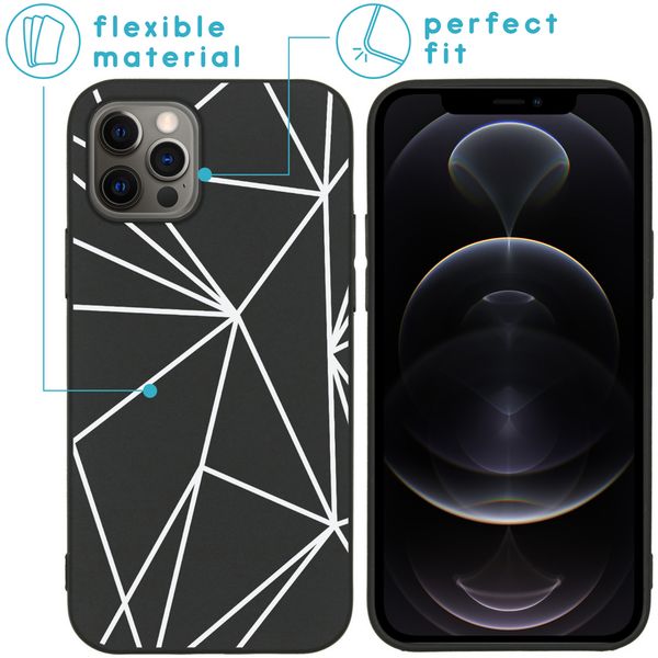 imoshion Coque Design iPhone 12 (Pro) - Graphic Cube Black