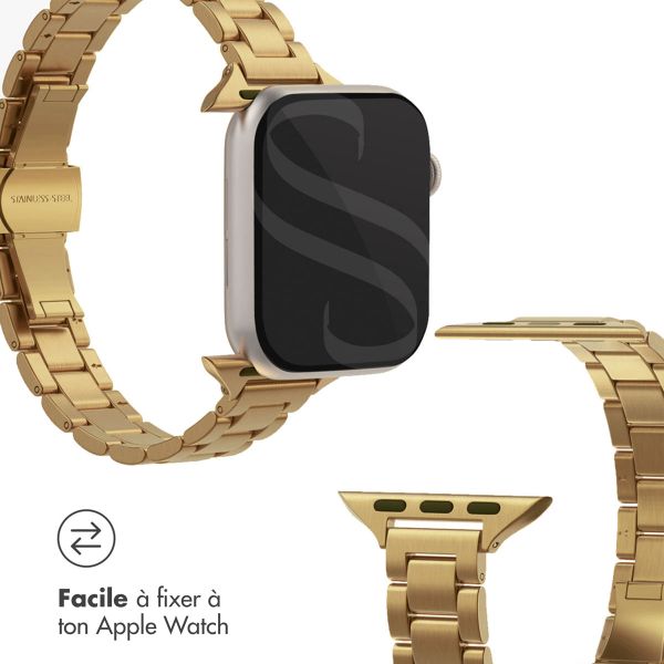 Selencia Bracelet à maillons fin en acier Apple Watch Series 1 t/m 9 / SE (38/40/41 mm) | Series 10 / 11 (42 mm) - Doré