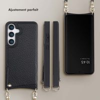 Selencia Coque arrière avec cordon et porte-cartes Nova Samsung Galaxy S25  - Noir