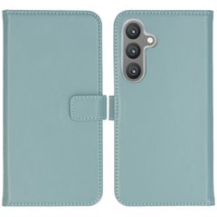 Selencia Étui portefeuille en cuir véritable Samsung Galaxy S24 Plus - Air Blue