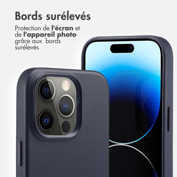 Accezz Coque arrière en cuir avec MagSafe Apple iPhone 14 Pro - Onyx Black