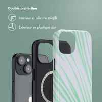 Selencia Coque arrière Vivid Tough avec MagSafe iPhone 14 - Nature Grayed Jade